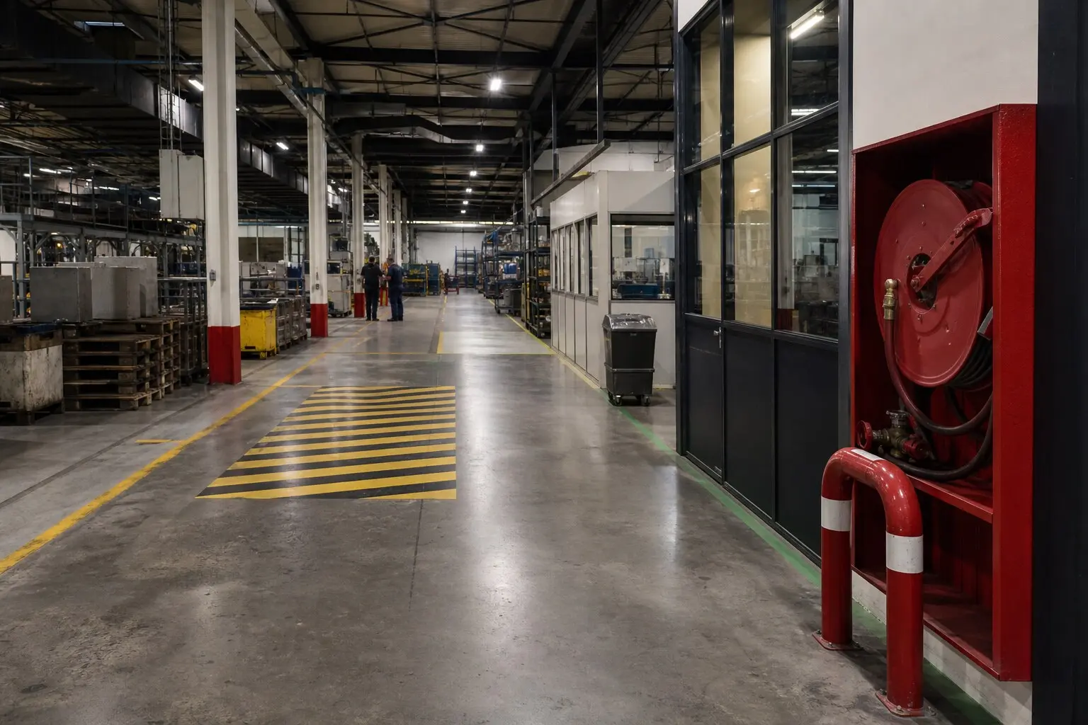 Entrepôt et site industriel avec équipements de sécurité incendie