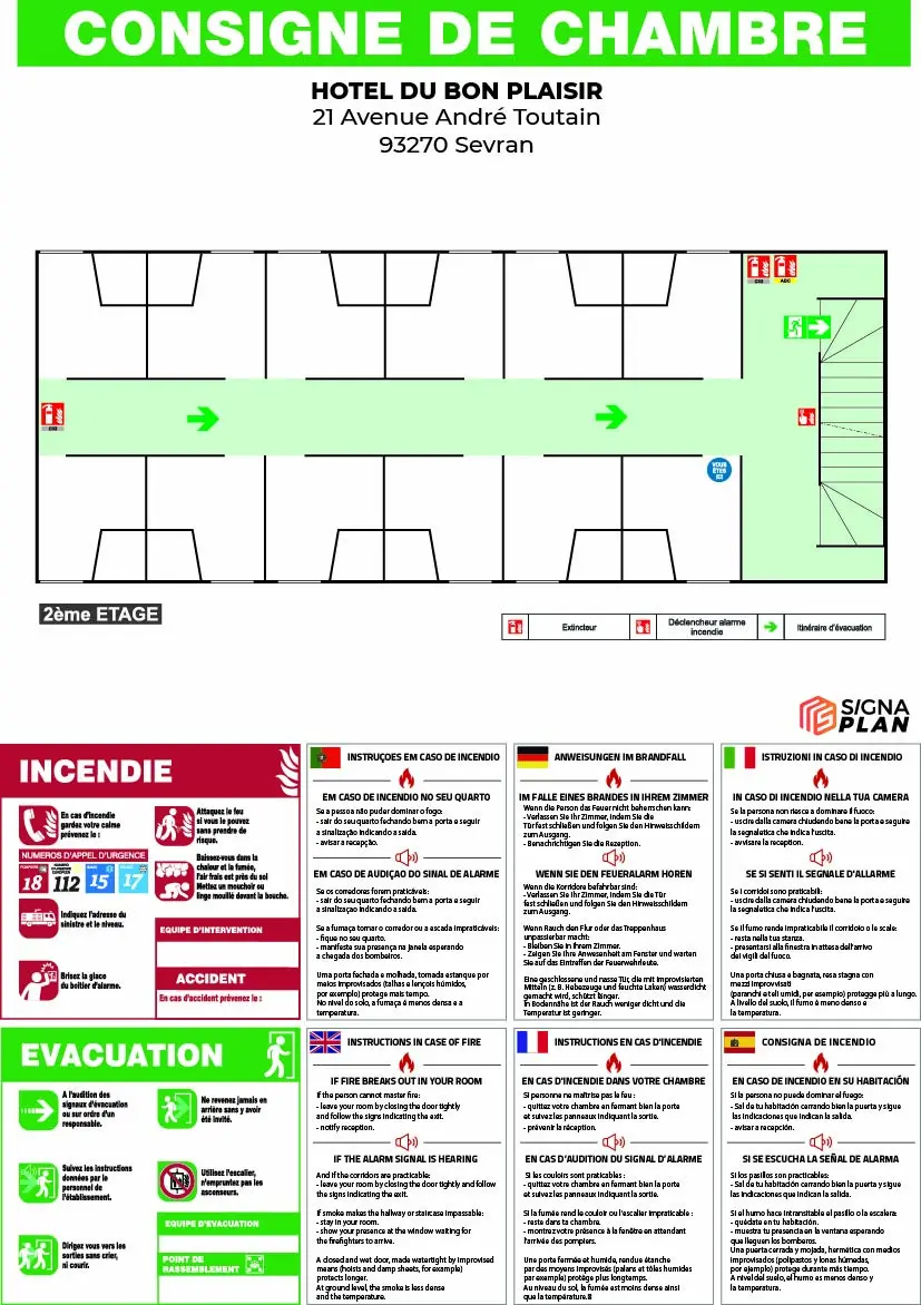 Consigne de chambre multilingue pour hôtellerie et établissements d'hébergement