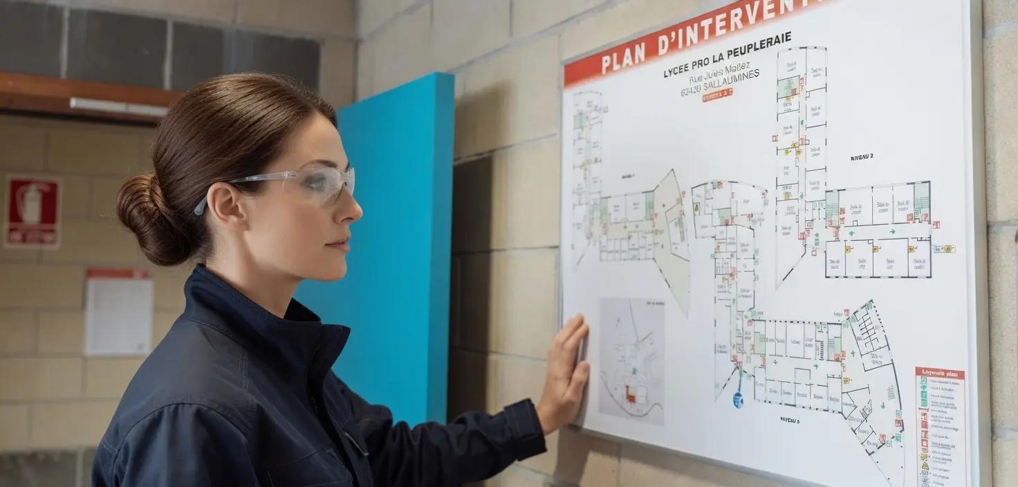 Affichage dynamique de plan de sécurité sur écran