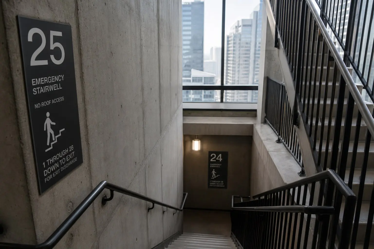 Signalétique d'évacuation en immeuble de grande hauteur