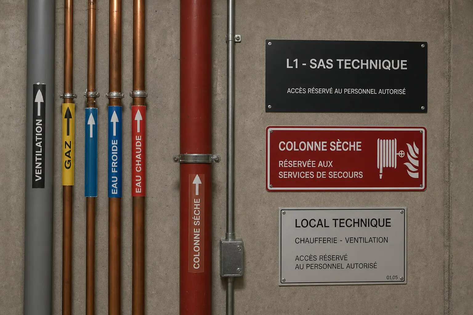 Signalisation de gaines techniques et locaux sensibles