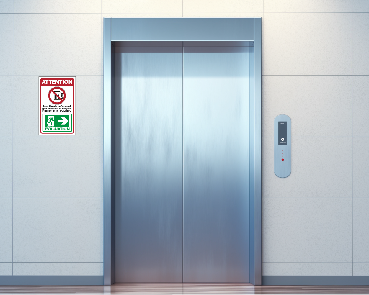 Jalonnement de cheminement d'évacuation avec pictogrammes ISO 7010